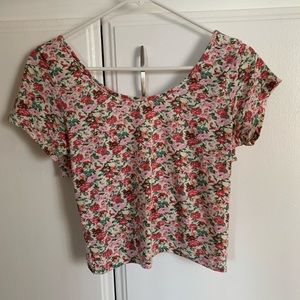 Floral Cross-back Croptop